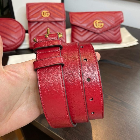Gucci Maltese Mamont 3 in 1 Fanny belt in red - Picture 9 of 9